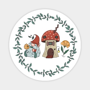 Gnome and a Fly Agaric House Magnet